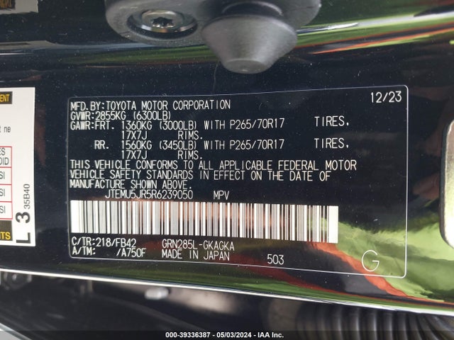 Toyota 4RUNNER SR5 2024 JTEMU5JR5R6239050 Image 9