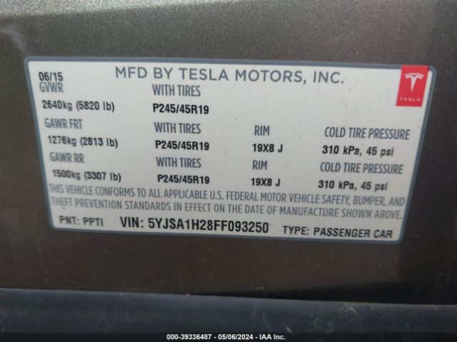 5YJSA1H28FF093250 Tesla Model S 70d/85d/p85d