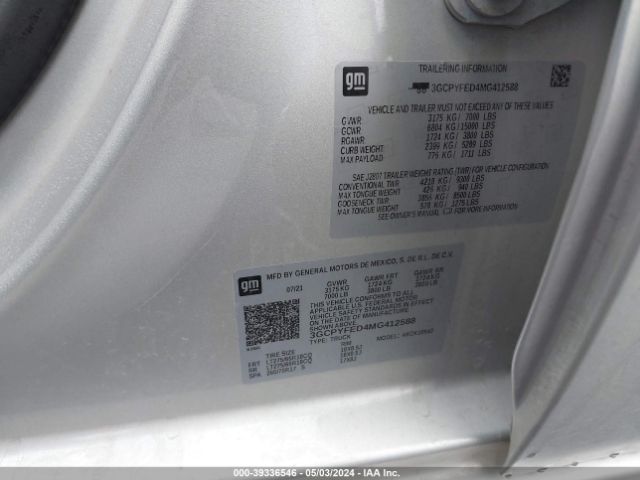 3GCPYFED4MG412588 Chevrolet Silverado 1500 4wd  Short Bed Lt Trail Boss