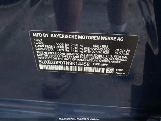 2022 BMW X3 5UX83DP07N9K14458 Photo 8