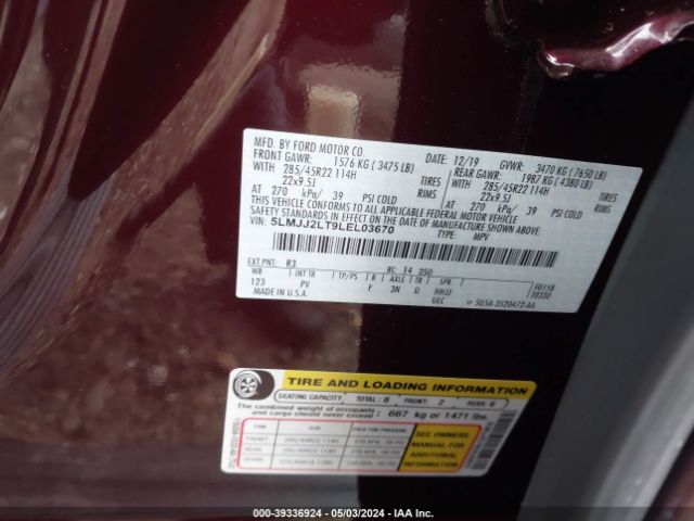 5LMJJ2LT9LEL03670 Lincoln Navigator Reserve