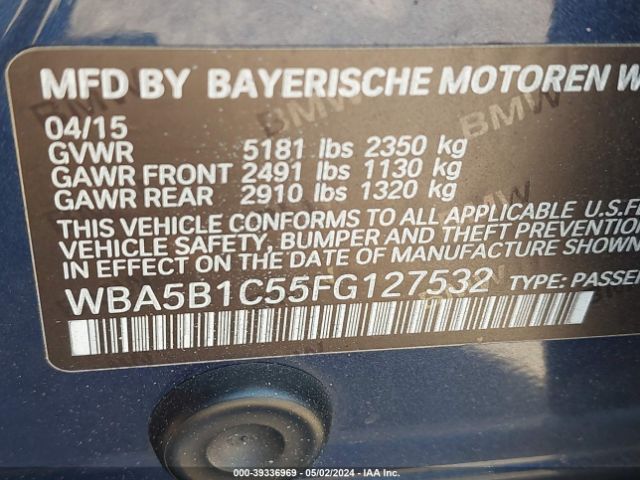 WBA5B1C55FG127532 BMW 535i