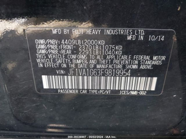 JF1VA1G63F9819954 Subaru Wrx Limited