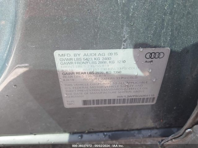 WA1L2AFP9GA056115 Audi Q5 2.0t Premium