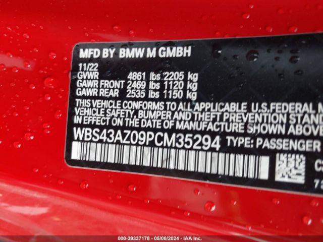 WBS43AZ09PCM35294 BMW M4 Competition Xdrive