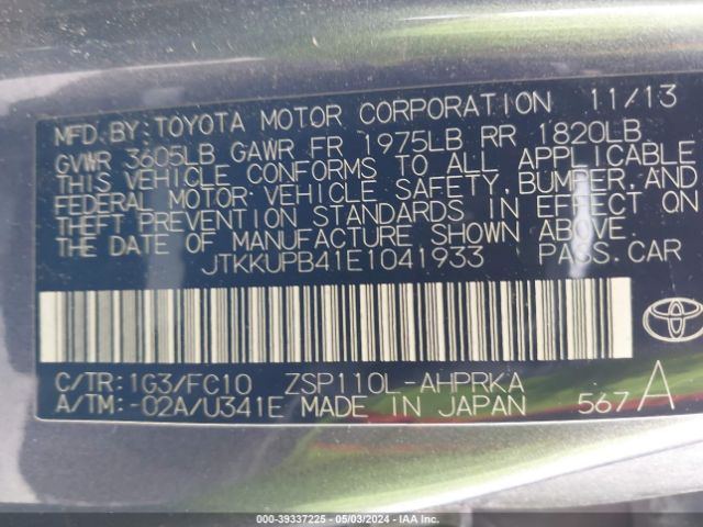 JTKKUPB41E1041933 Scion XD