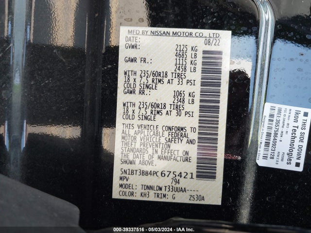 Nissan Rogue Sv Intelligent Awd 2023 5N1BT3BB4PC675421 Image 9