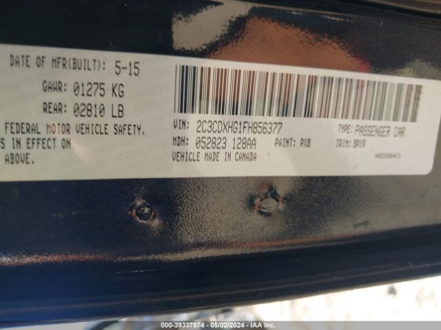 2C3CDXHG1FH856377 Dodge Charger Sxt