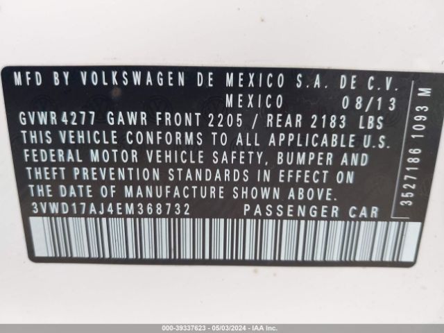 3VWD17AJ4EM368732 Volkswagen Jetta 1.8t Se