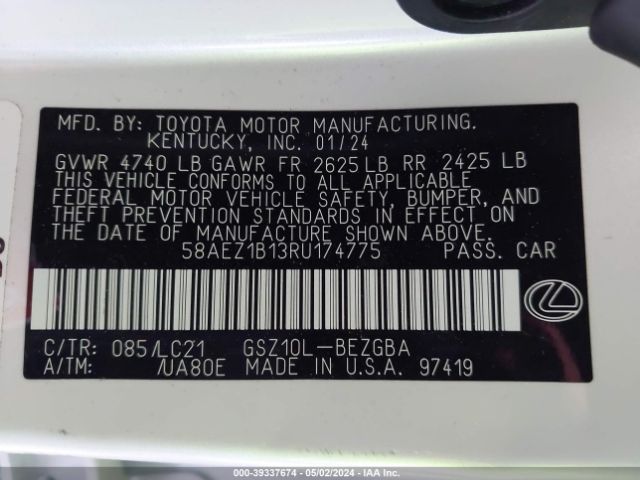 58AEZ1B13RU174775 Lexus Es 350 Luxury