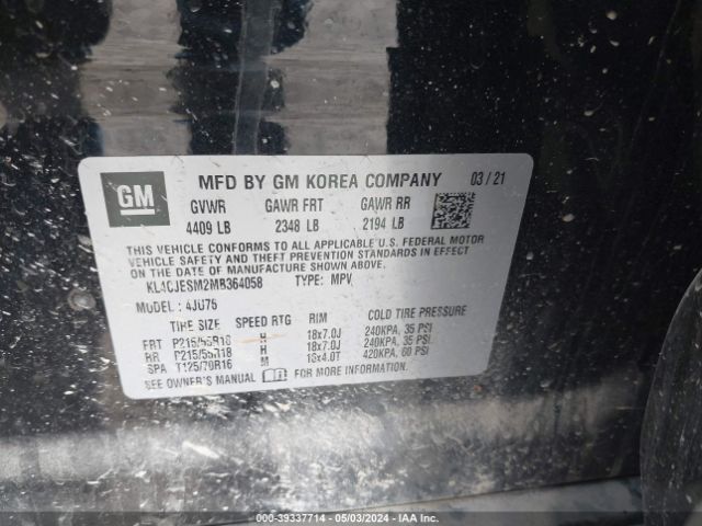 KL4CJESM2MB364058 Buick Encore Awd Preferred