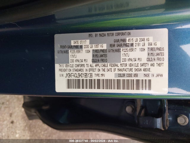 Mazda Cx-5 Touring 2017 JM3KFACL6H0195138 Image 9