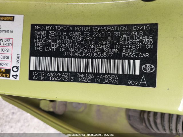 JTNKARJEXGJ503877 Scion IM