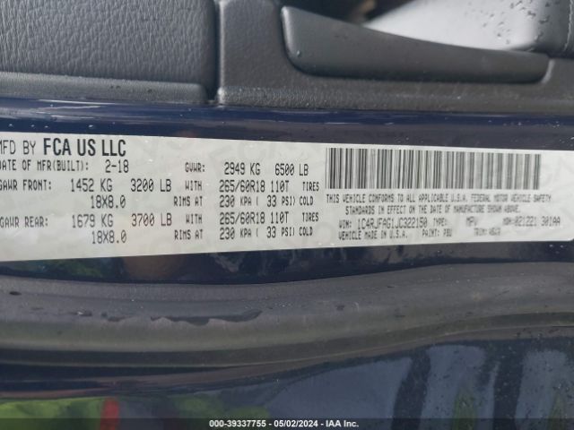 1C4RJFAG1JC322150 Jeep Grand Cherokee Laredo E 4x4