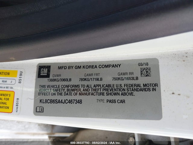 Chevrolet Spark Ls Cvt 2018 KL8CB6SA4JC467348 Image 9