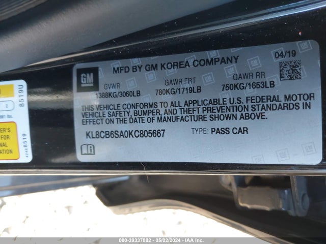 Chevrolet Spark Ls Cvt 2019 KL8CB6SA0KC805667 Image 9