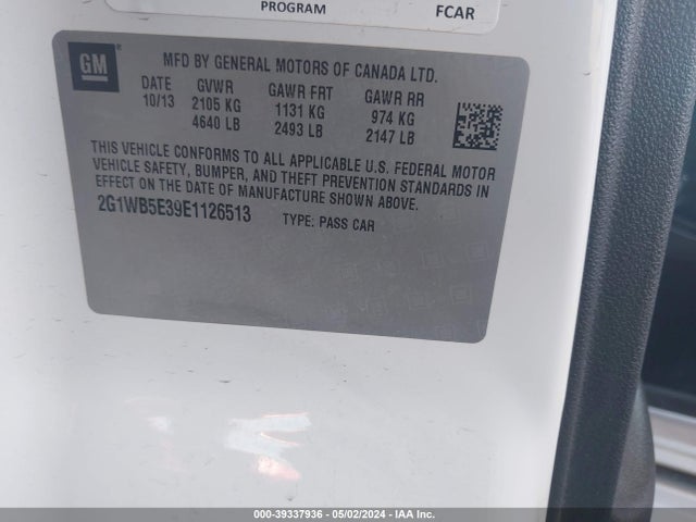 Chevrolet Impala Limited Lt 2014 2G1WB5E39E1126513 Image 9