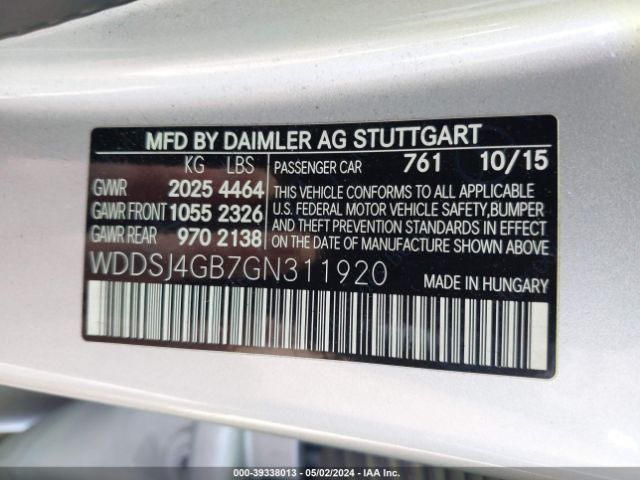 WDDSJ4GB7GN311920 Mercedes-Benz CLA 250 4MATIC