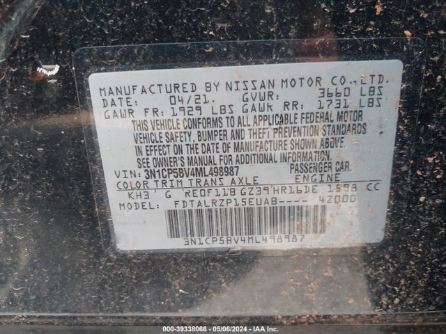 Nissan Kicks S Xtronic Cvt 2021 3N1CP5BV4ML498987 Image 9