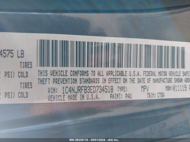 Jeep Patriot Latitude 2014 1C4NJRFB3ED734518 Image 9