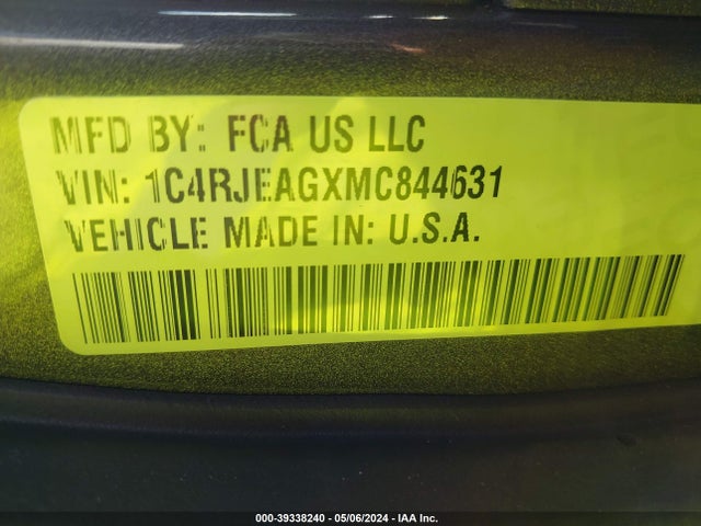 1C4RJEAGXMC844631 Jeep Grand Cherokee