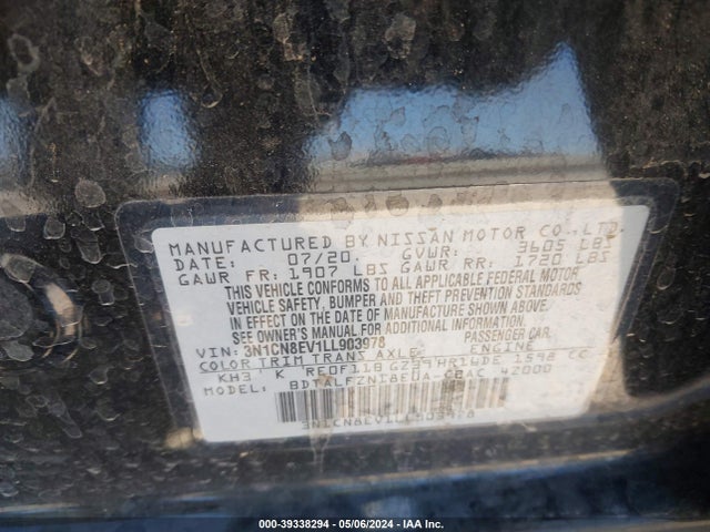 Nissan Versa Sv Xtronic Cvt 2020 3N1CN8EV1LL903978 Image 9