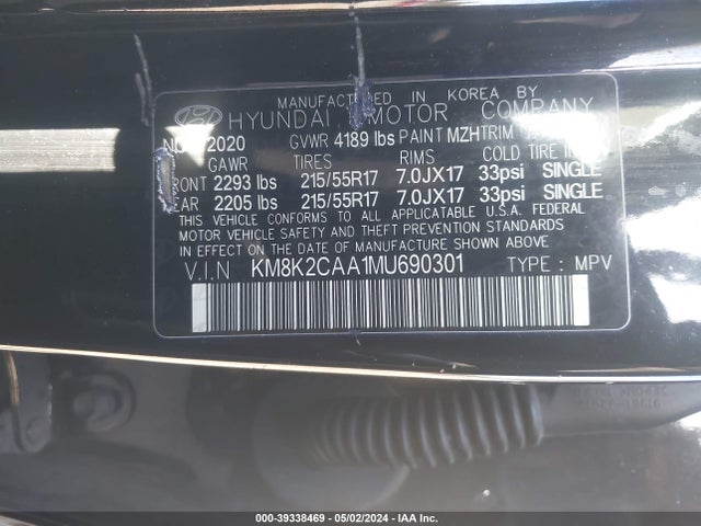 Hyundai Kona Sel 2021 KM8K2CAA1MU690301 Image 9