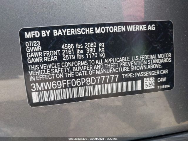 2023 BMW 330I 3MW69FF06P8D77777 Photo 8