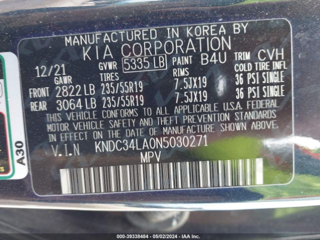 KNDC34LA0N5030271 KIA Ev6 Wind