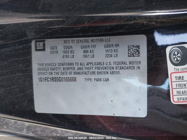 Chevrolet Camaro 2lt 2016 1G1FC1RS5G0165668 Image 9