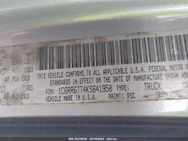 RAM 1500 Classic Slt  4x2 6'4 Box 2019 1C6RR6TT4KS641950 Image 9