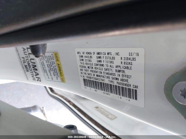 Acura TLX 2016 19UUB1F35GA007941 Image 9