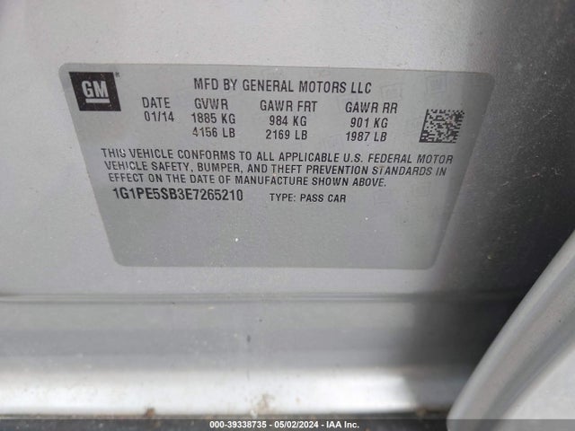 Chevrolet Cruze 2lt Auto 2014 1G1PE5SB3E7265210 Image 9