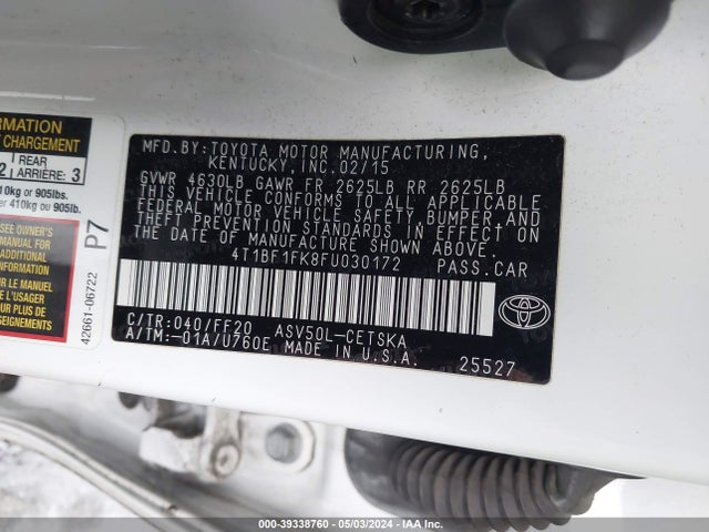 Toyota CAMRY SE 2015 4T1BF1FK8FU030172 Image 9