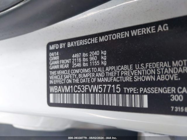 WBAVM1C53FVW57715 BMW X1 Sdrive28i