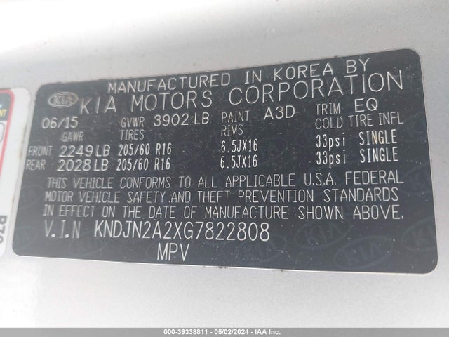 KIA Soul 2016 KNDJN2A2XG7822808 Image 9