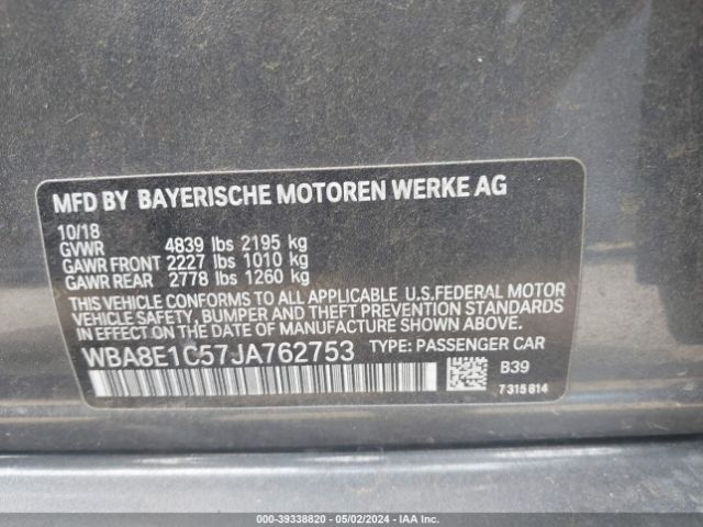 WBA8E1C57JA762753 BMW 330e Iperformance