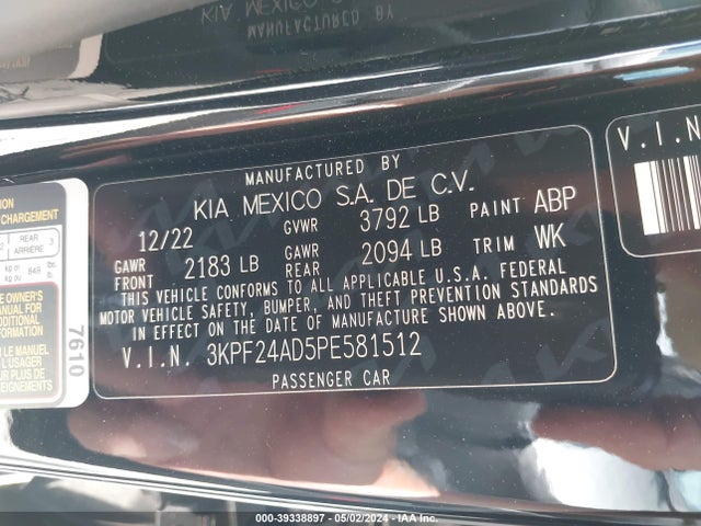 KIA Forte Lxs 2023 3KPF24AD5PE581512 Image 9