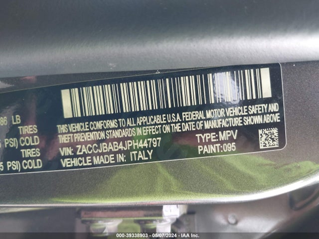 ZACCJBAB4JPH44797 Jeep Renegade Upland Edition 4x4
