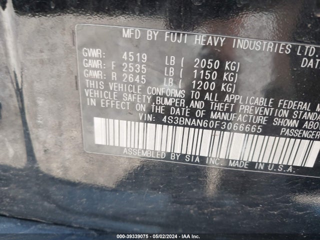 Subaru Legacy 2.5i Limited 2015 4S3BNAN60F3066665 Image 9