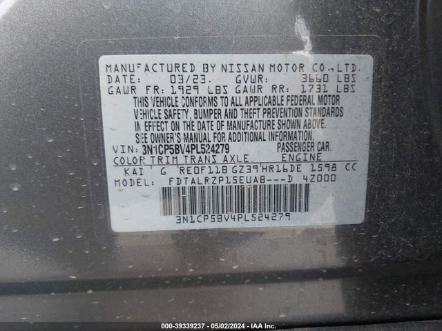 Nissan Kicks S Xtronic Cvt 2023 3N1CP5BV4PL524279 Image 9
