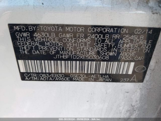 JTHBF1D2XE5030608 Lexus IS 250