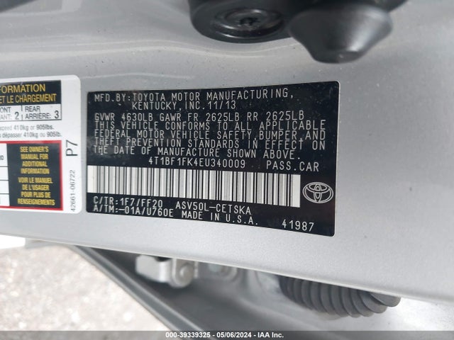 Toyota CAMRY SE 2014 4T1BF1FK4EU340009 Image 9