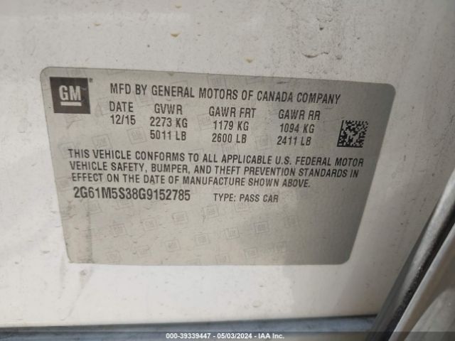 2G61M5S38G9152785 Cadillac Xts Luxury Collection