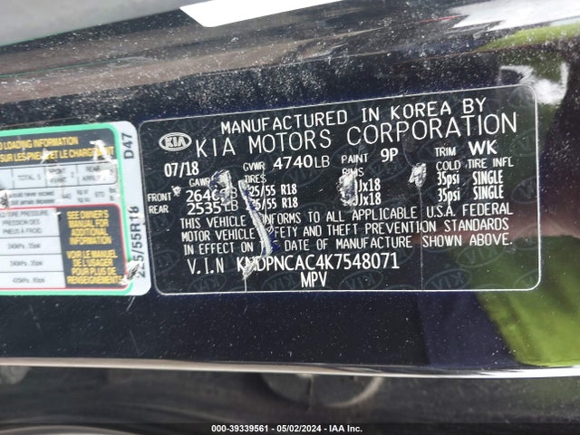 KIA Sportage Ex 2019 KNDPNCAC4K7548071 Image 9