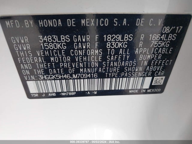 Honda FIT LX 2018 3HGGK5H46JM709416 Image 9