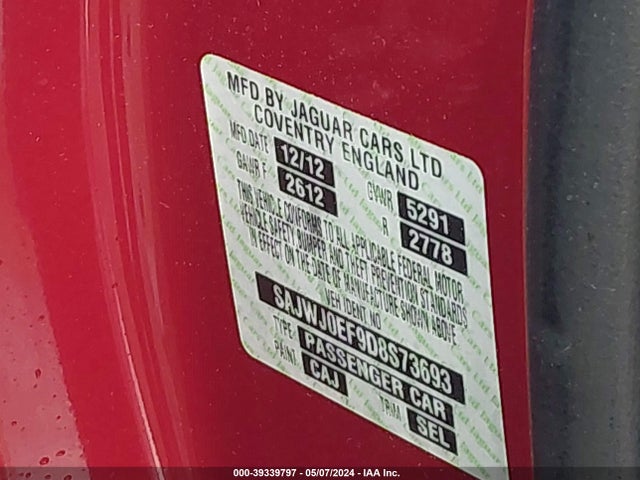 2013 JAGUAR XF SAJWJ0EF9D8S73693 Photo 8