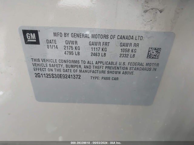Chevrolet Impala 2lt 2014 2G1125S30E9241372 Image 9