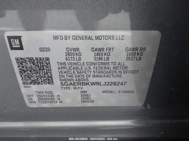 5GAERBKW9LJ228247 Buick Enclave Fwd Essence