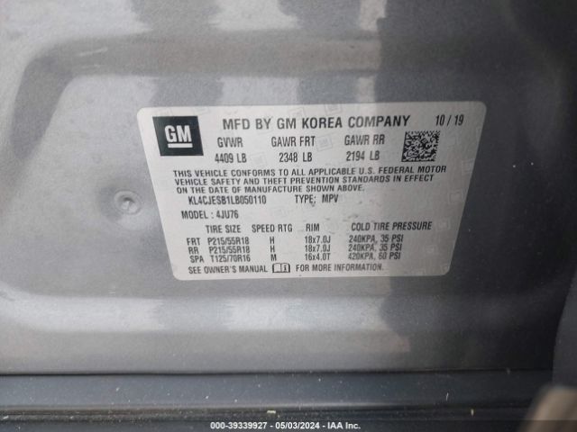 KL4CJESB1LB050110 Buick Encore Awd Preferred